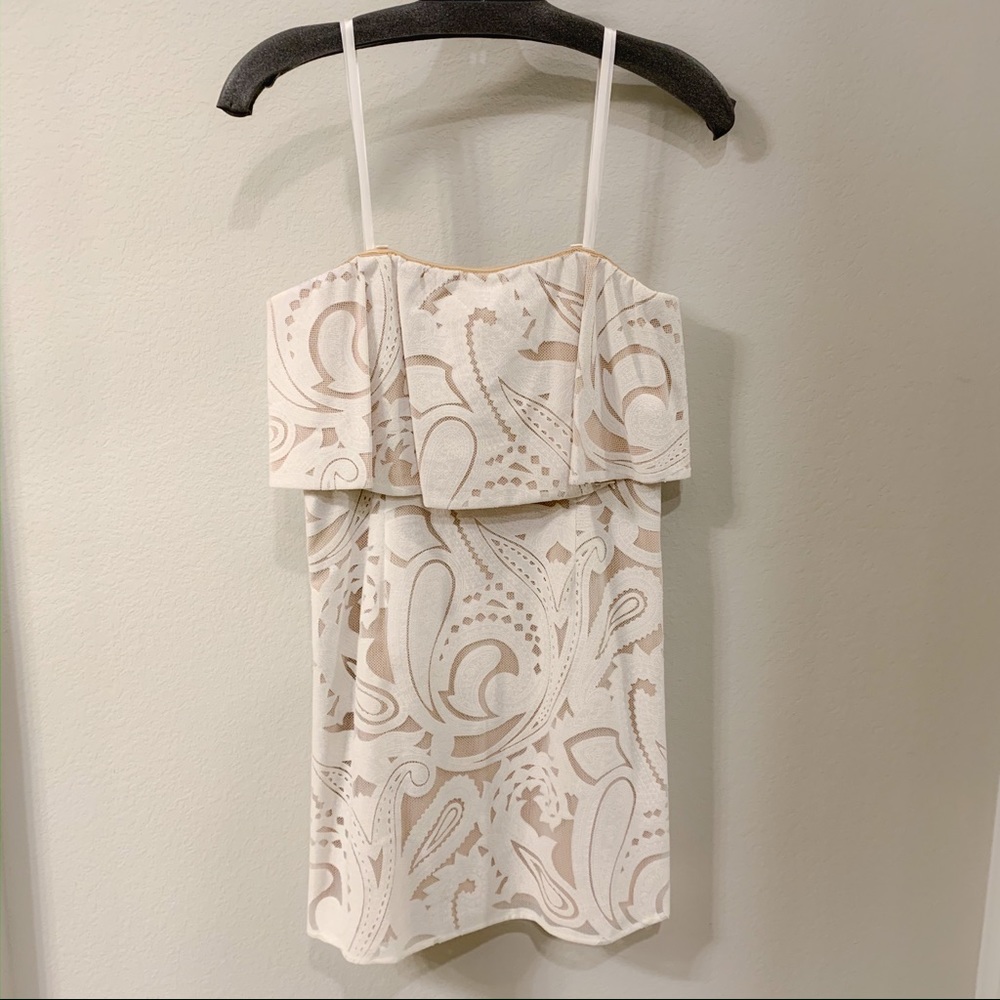 BCBG Leeah Strapless Paisley Mini Cocktail Dress